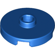 Plate Round W. 1 Knob - Bright Blue