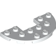 Plate Half Circle 3X6 With Cut - White