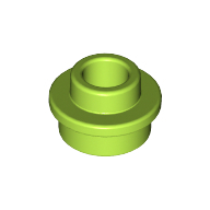 Pl.Round 1X1 W. Throughg. Hole - Bright Yellowish Green