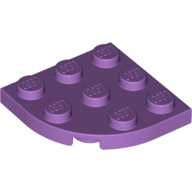 Plate 3X3, 1/4 Circle - Medium Lavender