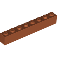 Brick 1X8 - Dark Orange