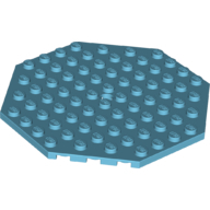 Plate Octagonal 10X10 W. Snap - Medium Azur