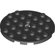 Plate 6X6 Round With Tube Snap - Black