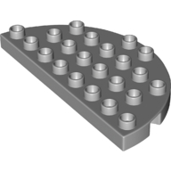 Plate 8X4, 1/2 Circle - Medium Stone Grey