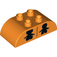 Brick 2X4, W/ Bows, No. 1 - Bright Orange