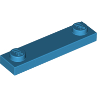 Plate 1X4 W. 2 Knobs - Dark Azur