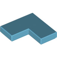 Flat Tile Corner 1X2X2 - Medium Azur
