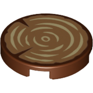 Flat Tile 2X2, Round, No. 1075 - Reddish Brown