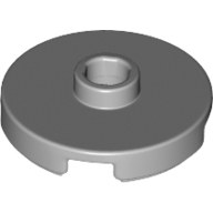Plate Round W. 1 Knob - Medium Stone Grey