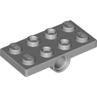Plate 2X4, W/ Holes Dia. 4.85, Bottom - Medium Stone Grey