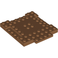 Plate 8X8X6,4, 3 Cut Out, 1 Wing - Medium Nougat