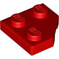 Plate 2X2, Corner, 45 Deg. - Bright Red