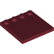 Plate 4X4 W. 4 Knobs - Dark Red