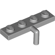 Plate 1X4 W. Rev. Hook - Medium Stone Grey