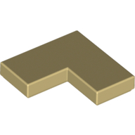 Flat Tile Corner 1X2X2 - Brick Yellow