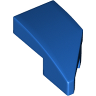 Left Plate 1X2, W/ Bow, 45 Deg. Cut - Bright Blue
