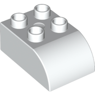 Duplo Brick, Bow 2X3X1 - White
