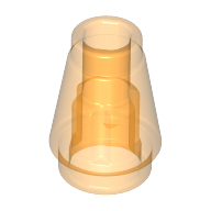 Nose Cone Small 1X1 - Transparent Bright Orange