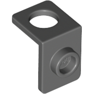 Mini Fig. Back Plate W. Knob - Dark Stone Grey
