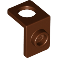 Mini Fig. Back Plate W. Knob - Reddish Brown