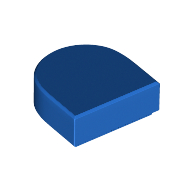 Flat Tile 1X1, 1/2 Circle - Bright Blue
