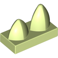 Plate 1X2 W/ 2 Vert. Teeth - Spring Yellowish Green