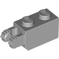 Brick 1X2/Fric/Fork Vert./End - Medium Stone Grey