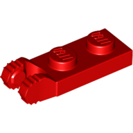 Plate 1X2 W/Fork/Vertical/End - Bright Red