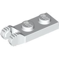 Plate 1X2 W/Fork/Vertical/End - White