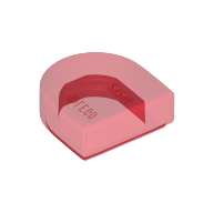 Flat Tile 1X1, 1/2 Circle - Transparent Red