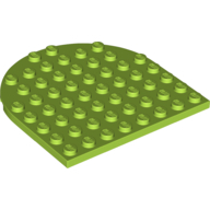 Plate 8X8, 1/2 Circle - Bright Yellowish Green