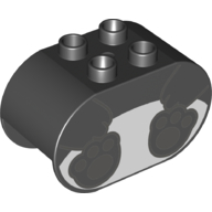 Brick 2X4X2, Oval, No. 8 - Black