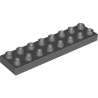 Duplo Plate 2X8X - Dark Stone Grey