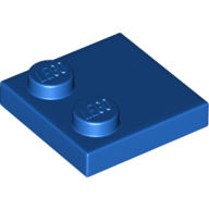 Plate 2X2, W/ Reduced Knobs - Bright Blue