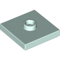 Plate 2X2 W 1 Knob - Aqua