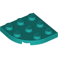 Plate 3X3, 1/4 Circle - Bright Bluish Green