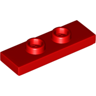 Plate 1X3 W/ 2 Knobs - Bright Red