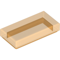 Flat Tile 1X2 - Transparent Bright Orange
