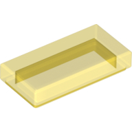 Flat Tile 1X2 - Transparent Yellow
