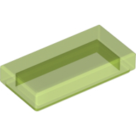 Flat Tile 1X2 - Transparent Bright Green