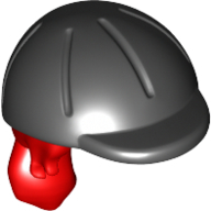 Mini Doll, Wig, Helmet No. 6 - Bright Red