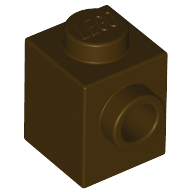 Brick 1X1 W. 1 Knob - Dark Brown
