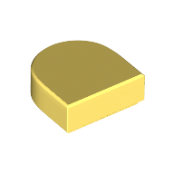 Flat Tile 1X1, 1/2 Circle - Cool Yellow