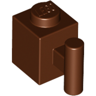 Brick 1X1 W. Handle - Reddish Brown