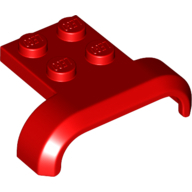 Mudguard 3X4, W/ Plate, No. 1 - Bright Red