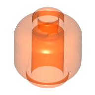 Mini Head - Transparent Fluorescent Reddish Orange