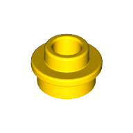 Pl.Round 1X1 W. Throughg. Hole - Bright Yellow