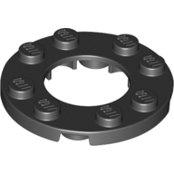 Plate Round 4X4 With Minuscule16Mm Hole - Black