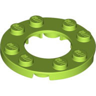Plate Round 4X4 With Minuscule16Mm Hole - Bright Yellowish Green