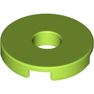 Flat Tile 2X2 Round W/ Hole Dia. 4.85 - Bright Yellowish Green